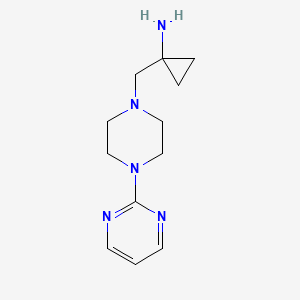 molecular formula C12H19N5 B1444233 1-{[4-(Pyrimidin-2-yl)piperazin-1-yl]methyl}cyclopropan-1-amine CAS No. 1497300-19-2