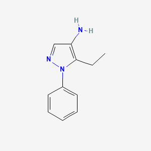 molecular formula C11H13N3 B1444237 5-乙基-1-苯基-1H-吡唑-4-胺 CAS No. 1521280-31-8