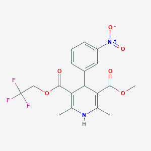 3-O-methyl 5-O-(2,2,2-trifluoroethyl) 2,6-dimethyl-4-(3-nitrophenyl)-1,4-dihydropyridine-3,5-dicarboxylate