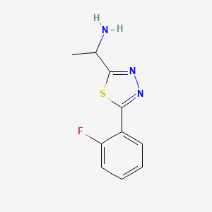 molecular formula C10H10FN3S B1444253 1-[5-(2-氟苯基)-1,3,4-噻二唑-2-基]乙-1-胺 CAS No. 1542100-93-5