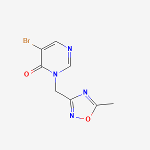 molecular formula C8H7BrN4O2 B1444256 5-溴-3-[(5-甲基-1,2,4-恶二唑-3-基)甲基]-3,4-二氢嘧啶-4-酮 CAS No. 1445158-14-4