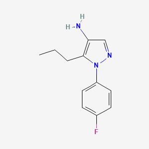molecular formula C12H14FN3 B1444258 1-(4-氟苯基)-5-丙基吡唑-4-胺 CAS No. 1461705-10-1