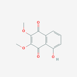 molecular formula C12H10O5 B14442605 1,4-Naphthalenedione, 5-hydroxy-2,3-dimethoxy- CAS No. 77936-59-5