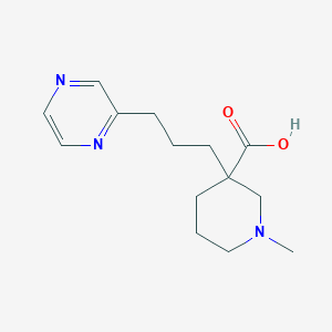 molecular formula C14H21N3O2 B1444261 1-Methyl-3-(3-(pyrazin-2-yl)propyl)piperidine-3-carboxylic acid CAS No. 1361116-38-2