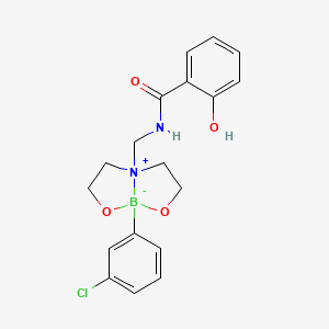 N-[[1-(3-chlorophenyl)-2,8-dioxa-5-azonia-1-boranuidabicyclo[3.3.0]octan-5-yl]methyl]-2-hydroxybenzamide