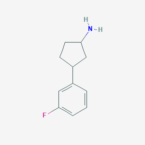molecular formula C11H14FN B1444263 3-(3-Fluorophenyl)cyclopentan-1-amine CAS No. 1341561-75-8