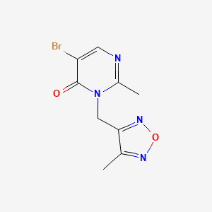 molecular formula C9H9BrN4O2 B1444269 5-Bromo-2-methyl-3-[(4-methyl-1,2,5-oxadiazol-3-yl)methyl]-3,4-dihydropyrimidin-4-one CAS No. 1513494-52-4