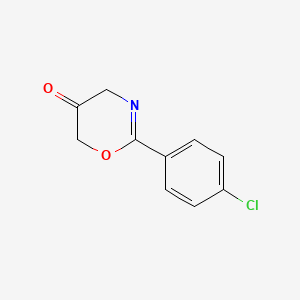 molecular formula C10H8ClNO2 B14442697 4H-1,3-Oxazin-5(6H)-one, 2-(4-chlorophenyl)- CAS No. 77580-70-2