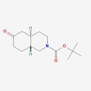 molecular formula C14H23NO3 B1444304 反式-N-Boc-八氢异喹啉-6-酮 CAS No. 146610-24-4