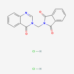 molecular formula C17H13Cl2N3O3 B14443156 1H-Isoindole-1,3(2H)-dione, 2-((4-oxo-3(4H)-quinazolinyl)methyl)-, dihydrochloride CAS No. 75159-42-1