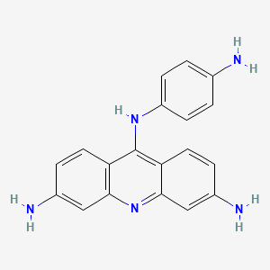 molecular formula C19H17N5 B14443202 N9-(4-Aminophenyl)-3,6,9-acridinetriamine CAS No. 76015-33-3