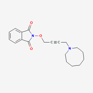 molecular formula C19H22N2O3 B14443210 1H-Isoindole-1,3(2H)-dione, 2-((4-(hexahydro-1(2H)-azocinyl)-2-butynyl)oxy)- CAS No. 74484-70-1