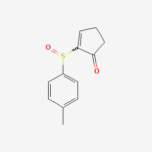 molecular formula C12H12O2S B14443291 2-Cyclopenten-1-one, 2-[(S)-(4-methylphenyl)sulfinyl]- CAS No. 79681-26-8