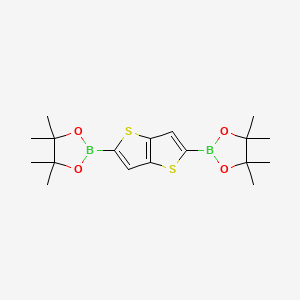 molecular formula C18H26B2O4S2 B1444341 2,5-Bis(4,4,5,5-tetramethyl-1,3,2-dioxaborolan-2-yl)thieno[3,2-b]thiophene CAS No. 924894-85-9