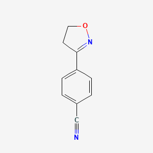 molecular formula C10H8N2O B14443586 4-(4,5-Dihydro-1,2-oxazol-3-yl)benzonitrile CAS No. 73528-49-1