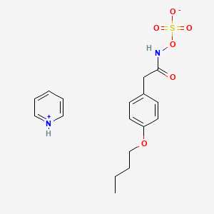 molecular formula C17H22N2O6S B14443606 N-4-Butoxyphenylacetylhydroxylamine-O-sulfonate-pyridine CAS No. 77372-66-8