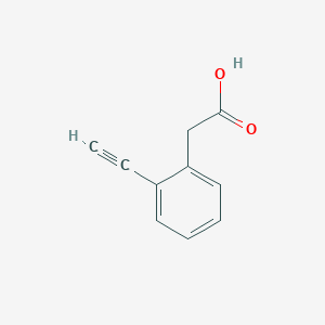 molecular formula C10H8O2 B1444366 2-(2-乙炔基苯基)乙酸 CAS No. 936693-17-3