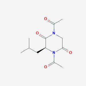 (3S)-1,4-diacetyl-3-(2-methylpropyl)piperazine-2,5-dione