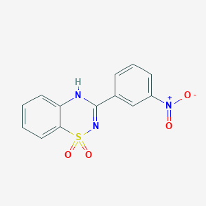 molecular formula C13H9N3O4S B14443673 2H-1,2,4-Benzothiadiazine, 3-(3-nitrophenyl)-, 1,1-dioxide CAS No. 73676-88-7