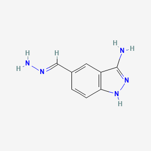 molecular formula C8H9N5 B1444369 5-甲烷腙酰基-1H-吲唑-3-胺 CAS No. 1312142-38-3