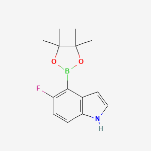 molecular formula C14H17BFNO2 B1444382 5-氟-4-(4,4,5,5-四甲基-1,3,2-二氧杂硼环丁烷-2-基)-1H-吲哚 CAS No. 1072009-08-5