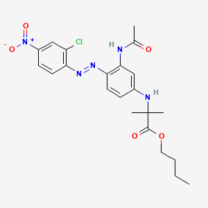 molecular formula C22H26ClN5O5 B14443919 Butyl 2-[3-acetamido-4-[(2-chloro-4-nitrophenyl)diazenyl]anilino]-2-methylpropanoate CAS No. 73157-51-4