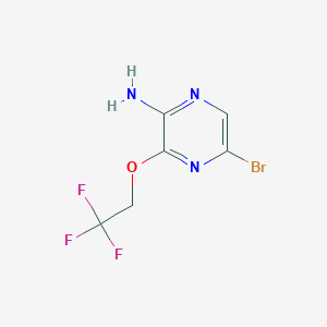 molecular formula C6H5BrF3N3O B1444406 5-溴-3-(2,2,2-三氟乙氧基)吡嗪-2-胺 CAS No. 947249-22-1