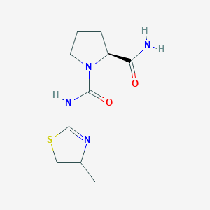 molecular formula C10H14N4O2S B1444426 (S)-N1-(4-methylthiazol-2-yl)pyrrolidine-1,2-dicarboxamide CAS No. 1217486-98-0