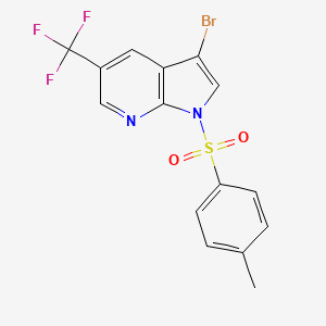 molecular formula C15H10BrF3N2O2S B1444429 1H-Pyrrolo[2,3-b]pyridine, 3-bromo-1-[(4-methylphenyl)sulfonyl]-5-(trifluoromethyl)- CAS No. 1036027-58-3