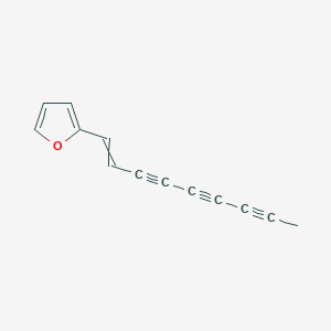 molecular formula C13H8O B14444438 2-(Non-1-ene-3,5,7-triyn-1-yl)furan CAS No. 77319-34-7