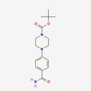 molecular formula C16H23N3O3 B1444453 叔丁基 4-(4-氨基甲酰苯基)哌嗪-1-羧酸酯 CAS No. 1092481-51-0