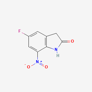 molecular formula C8H5FN2O3 B1444454 5-Fluoro-7-nitro-1,3-dihydro-indol-2-one CAS No. 1082990-05-3