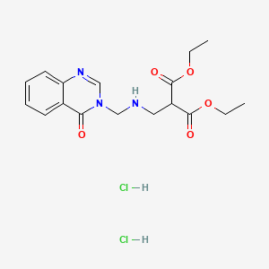 Propanedioic acid, ((((4-oxo-3(4H)-quinazolinyl)methyl)amino)methyl)-, diethyl ester, dihydrochloride