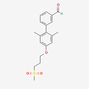 molecular formula C19H22O4S B1444475 2',6'-Dimethyl-4'-(3-(methylsulfonyl)propoxy)biphenyl-3-carbaldehyde CAS No. 1000413-84-2