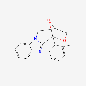 molecular formula C18H16N2O2 B14444765 4,5-Dihydro-1-(2-methylphenyl)-1,4-epoxy-1H,3H-(1,4)oxazepino(4,3-a)benzimidazole CAS No. 76099-07-5