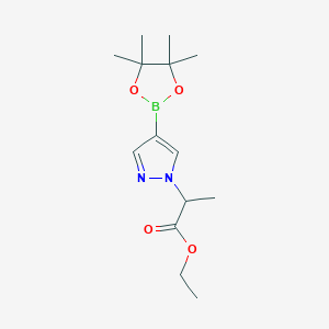 molecular formula C14H23BN2O4 B1444481 Ethyl 2-(4-(4,4,5,5-tetramethyl-1,3,2-dioxaborolan-2-yl)-1H-pyrazol-1-yl)propanoate CAS No. 1220968-24-0