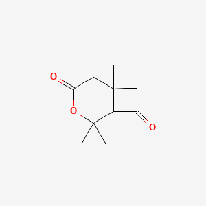 molecular formula C10H14O3 B14444834 2,2,6-Trimethyl-3-oxabicyclo[4.2.0]octane-4,8-dione CAS No. 76946-39-9