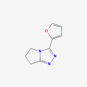 molecular formula C9H9N3O B14444940 5H-Pyrrolo(2,1-c)-1,2,4-triazole, 6,7-dihydro-3-(2-furanyl)- CAS No. 78205-34-2