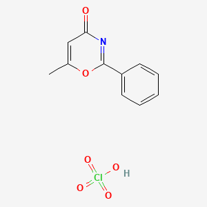 4H-1,3-Oxazin-4-one, 6-methyl-2-phenyl-, perchlorate