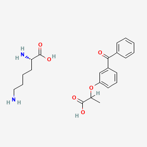 2-(3-benzoylphenoxy)propanoic acid;(2S)-2,6-diaminohexanoic acid