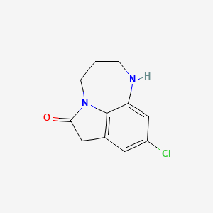 molecular formula C11H11ClN2O B14444958 Pyrrolo(1,2,3-ef)(1,5)benzodiazepin-6(7H)-one, 1,2,3,4-tetrahydro-9-chloro- CAS No. 73200-68-7