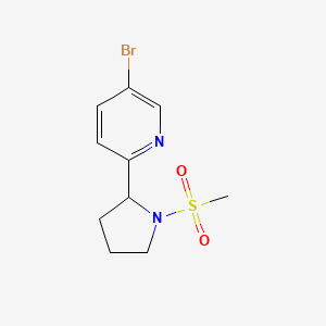 molecular formula C10H13BrN2O2S B1444498 5-溴-2-(1-(甲磺酰)吡咯烷-2-基)吡啶 CAS No. 1361114-85-3