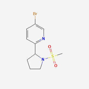 molecular formula C10H13BrN2O2S B1444498 5-溴-2-(1-(甲磺酰基)吡咯烷-2-基)吡啶 CAS No. 1361114-85-3