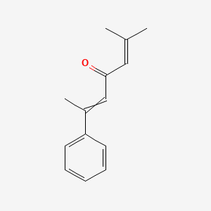 molecular formula C14H16O B14445062 2-Methyl-6-phenylhepta-2,5-dien-4-one CAS No. 76443-09-9