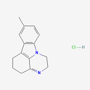 molecular formula C15H17ClN2 B14445078 1H-Pyrazino(3,2,1-jk)carbazole, 2,4,5,6-tetrahydro-8-methyl-, monohydrochloride CAS No. 73166-21-9