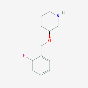 molecular formula C12H16FNO B1444514 (3S)-3-[(2-氟苯基)甲氧基]哌啶 CAS No. 1568182-78-4