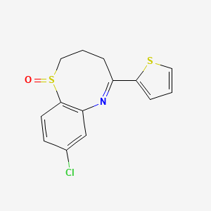 (5E)-8-Chloro-5-(thiophen-2-yl)-3,4-dihydro-1lambda~4~,6-benzothiazocin-1(2H)-one