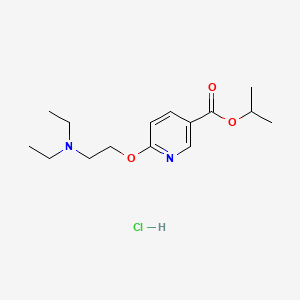 molecular formula C15H25ClN2O3 B14445155 Nicotinic acid, 6-(2-diethylaminoethoxy)-, isopropyl ester, hydrochloride CAS No. 75348-36-6