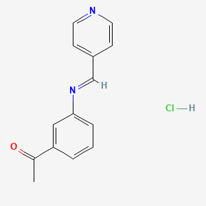 molecular formula C14H13ClN2O B14445187 1-(3-((4-Pyridinylmethylene)amino)phenyl)ethanone monohydrochloride CAS No. 75273-96-0