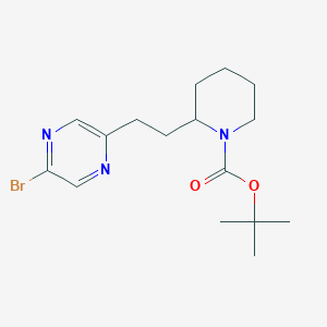 molecular formula C16H24BrN3O2 B1444522 叔丁基 2-[2-(5-溴吡嗪-2-基)乙基]哌啶-1-羧酸酯 CAS No. 1361114-65-9